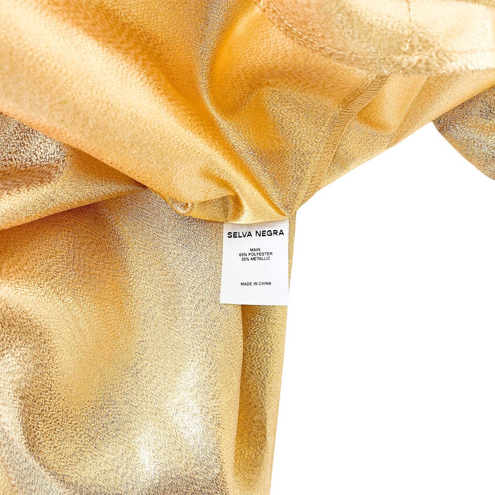 Selva Negra Metallic Gold Ruffle Mini Dress - Picture 8 of 8